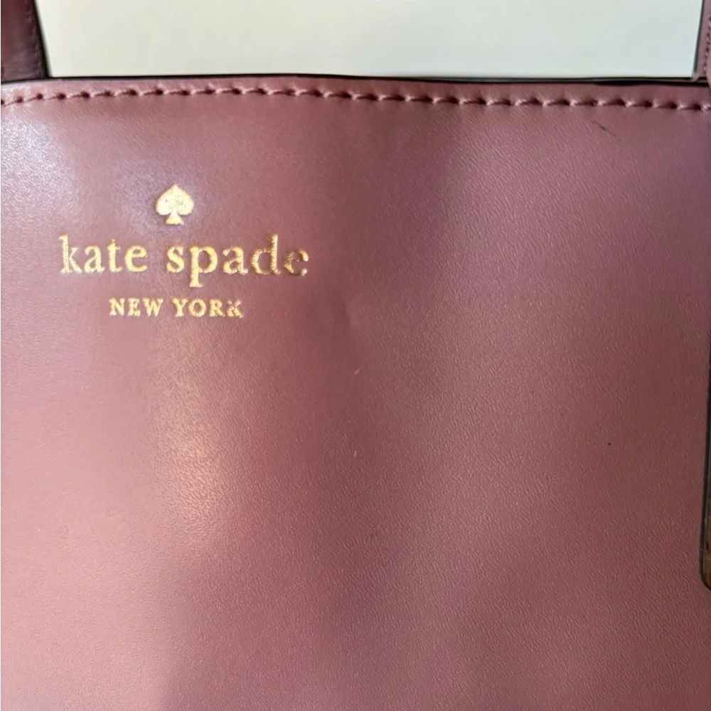 Kate Spade NWOT Mauve Leather Tote With Butterfly Leather Appliqués